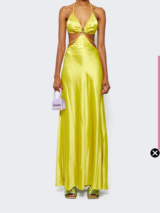 cult gaia Dresses & Skirts - NWT Cult Gaia Colette Gown Yellow Satin Cutout Maxi Dress size S. MSRP $998